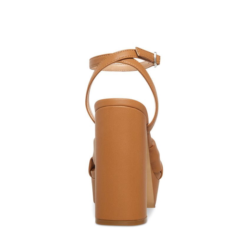 σανδαλια με τακουνι γυναικεια Steve Madden Lala καφε | GR-3896DSC
