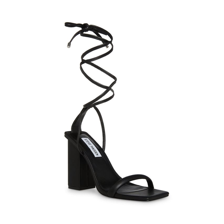 σανδαλια με τακουνι γυναικεια Steve Madden Natasha μαυρα | GR-3986MGC
