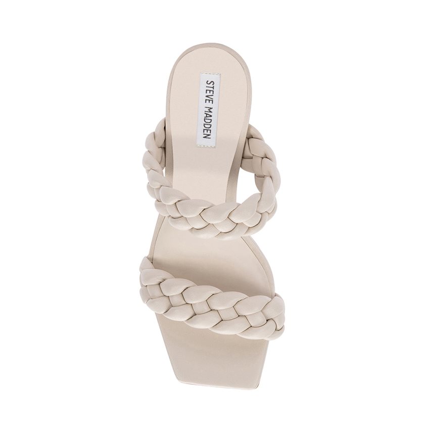 σανδαλια με τακουνι γυναικεια Steve Madden Paxton ασπρα | GR-4217DIY