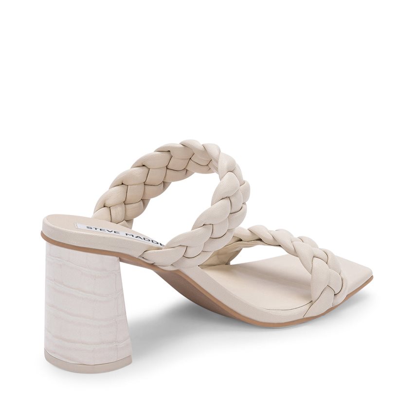 σανδαλια με τακουνι γυναικεια Steve Madden Paxton ασπρα | GR-4217DIY