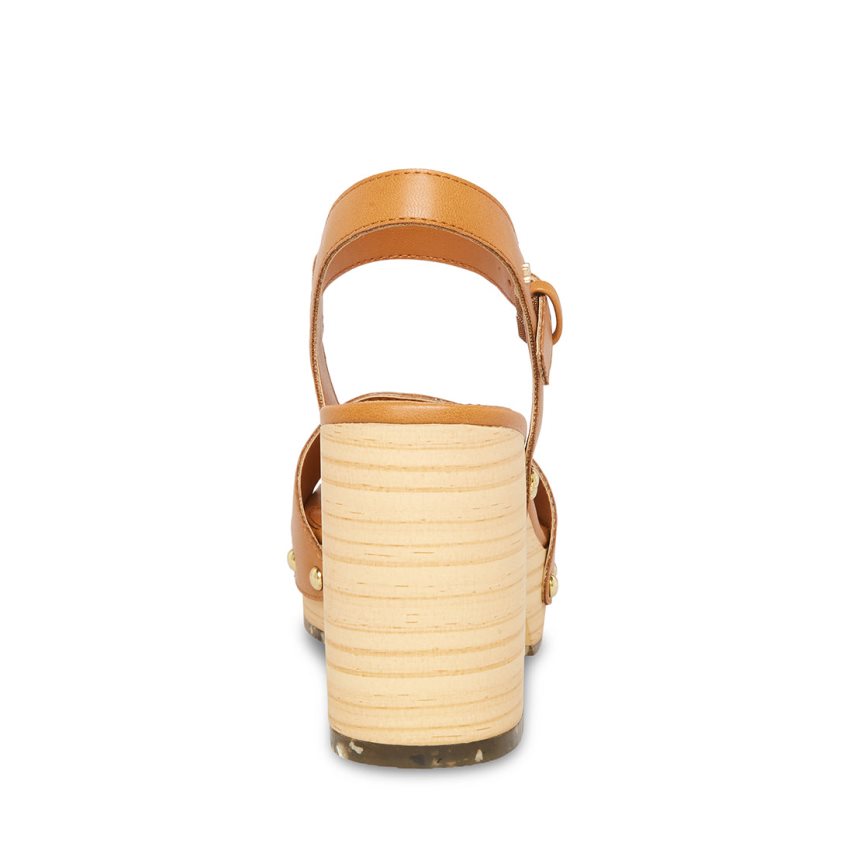 σανδαλια με τακουνι γυναικεια Steve Madden Rubyy καφε | GR-4317YXO
