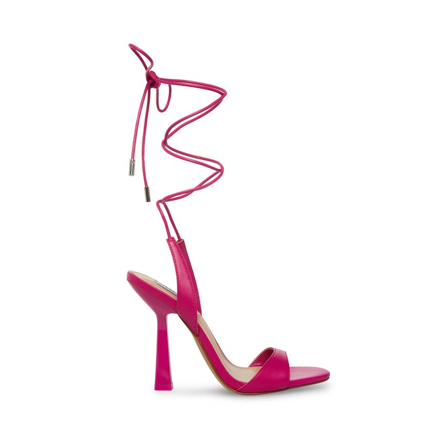 σανδαλια με τακουνι γυναικεια Steve Madden Michelle δερματινα ροζ | GR-4328JVH