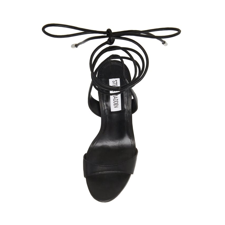 σανδαλια με τακουνι γυναικεια Steve Madden Michelle δερματινα μαυρα | GR-4376UOA