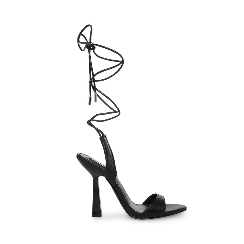 σανδαλια με τακουνι γυναικεια Steve Madden Michelle δερματινα μαυρα | GR-4376UOA
