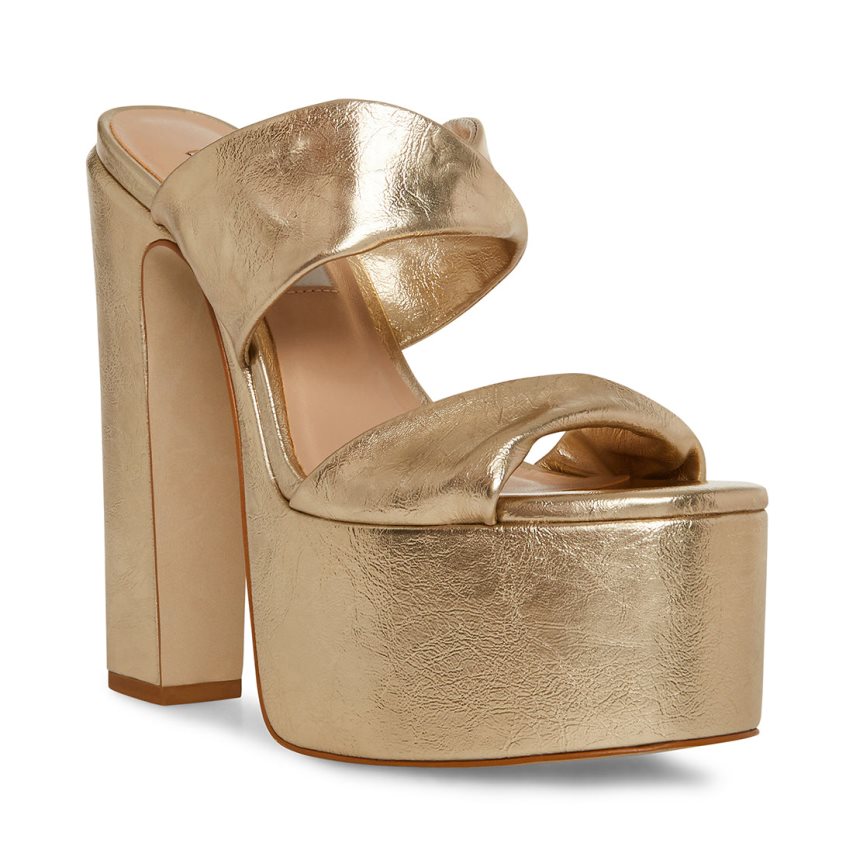 σανδαλια με τακουνι γυναικεια Steve Madden Diane χρυσο χρωμα | GR-4618DXT