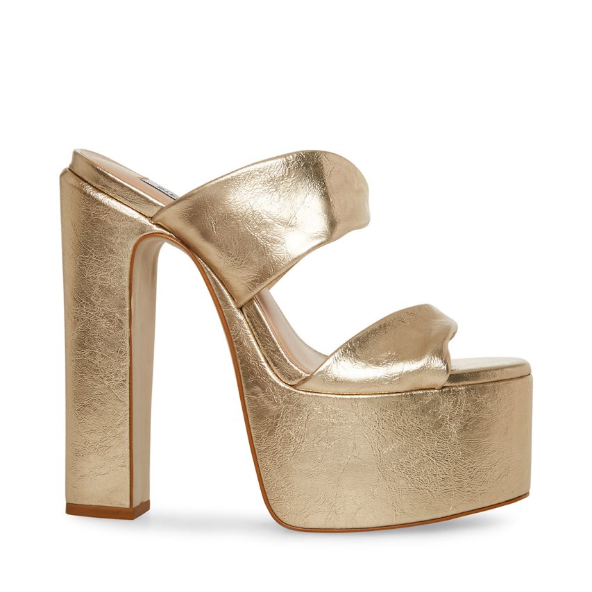 σανδαλια με τακουνι γυναικεια Steve Madden Diane χρυσο χρωμα | GR-4618DXT