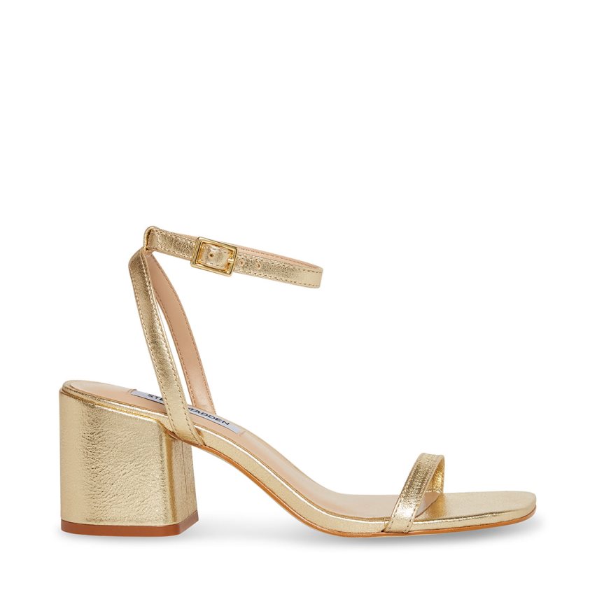 σανδαλια με τακουνι γυναικεια Steve Madden Audrina δερματινα χρυσο χρωμα | GR-4658ZYM