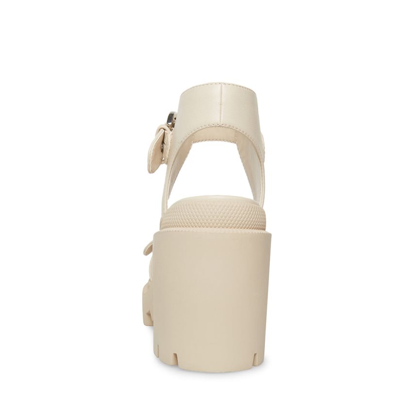 σανδαλια με τακουνι γυναικεια Steve Madden Costal κρέμα | GR-489OKZW
