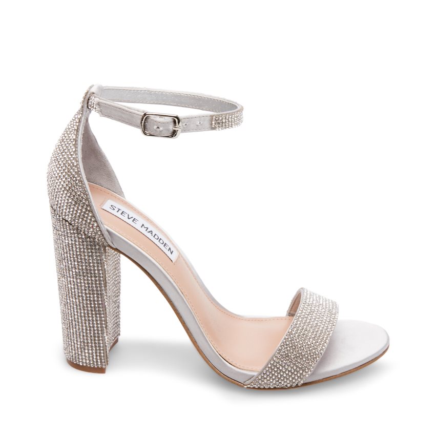 σανδαλια με τακουνι γυναικεια Steve Madden Carrson-r Crystal ασημι | GR-4927HVD