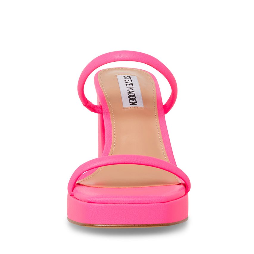 σανδαλια με τακουνι γυναικεια Steve Madden Polly Fuchsia ροζ | GR-498OQGR