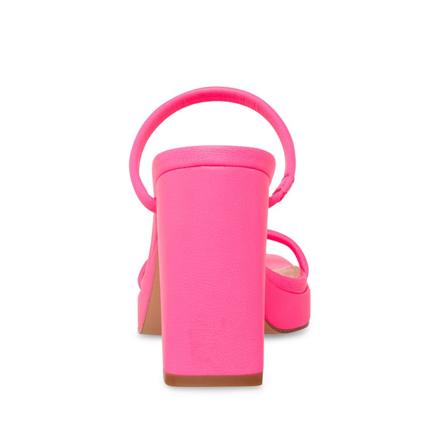 σανδαλια με τακουνι γυναικεια Steve Madden Polly Fuchsia ροζ | GR-498OQGR