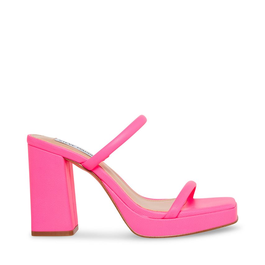 σανδαλια με τακουνι γυναικεια Steve Madden Polly Fuchsia ροζ | GR-498OQGR