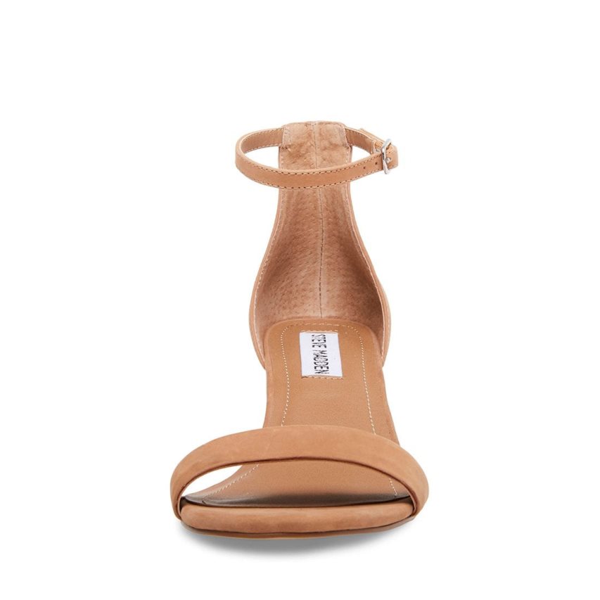 σανδαλια με τακουνι γυναικεια Steve Madden Irenee Nubuck καφε | GR-4O53UYS