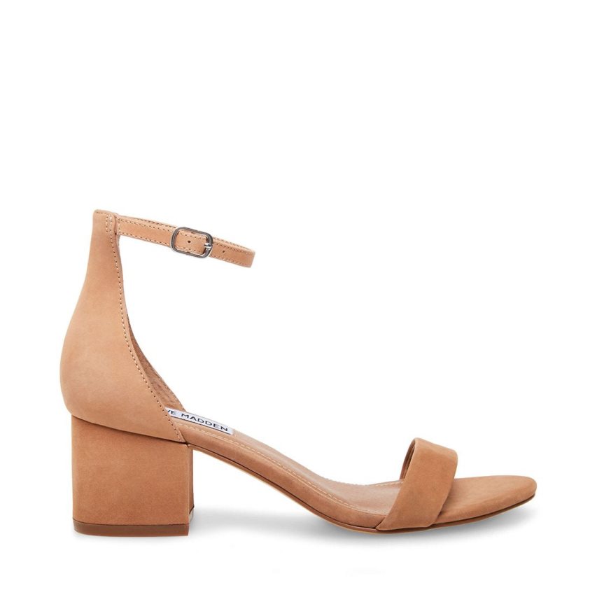 σανδαλια με τακουνι γυναικεια Steve Madden Irenee Nubuck καφε | GR-4O53UYS