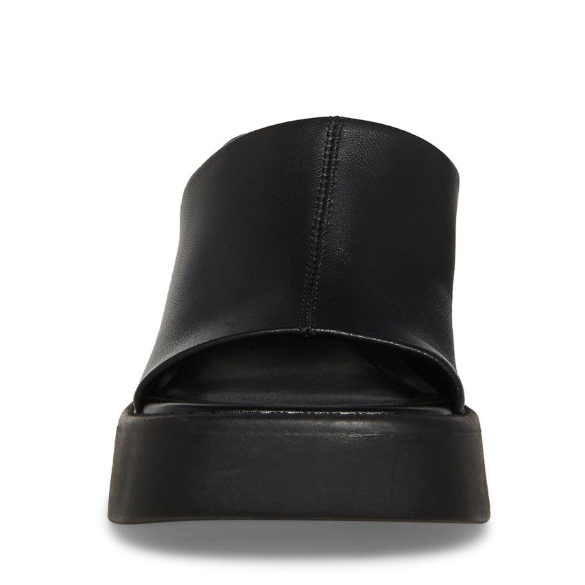 σανδαλια με τακουνι γυναικεια Steve Madden Kane δερματινα μαυρα | GR-5167TQU