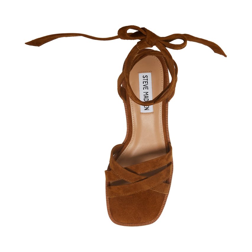 σανδαλια με τακουνι γυναικεια Steve Madden Cory σουετ καφε | GR-5O31TAF