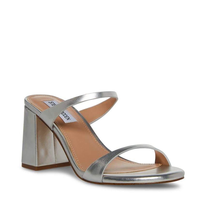 σανδαλια με τακουνι γυναικεια Steve Madden Bridgette ασημι | GR-6235ITC