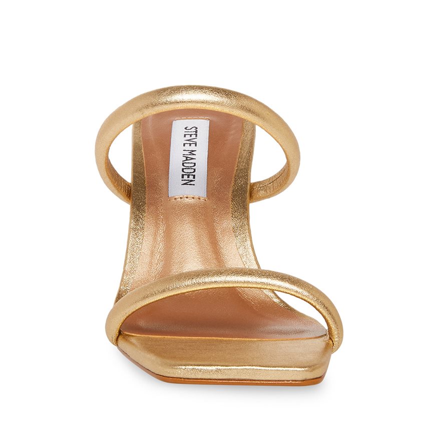 σανδαλια με τακουνι γυναικεια Steve Madden Joy δερματινα χρυσο χρωμα | GR-6328RFP
