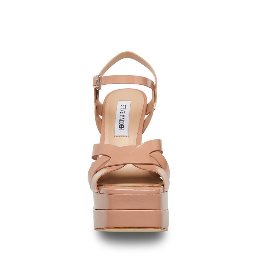 σανδαλια με τακουνι γυναικεια Steve Madden Flirt λουστρινι ροζ | GR-6421GKN