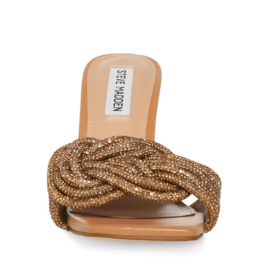 σανδαλια με τακουνι γυναικεια Steve Madden Applaud χρυσο χρωμα | GR-6789XQF