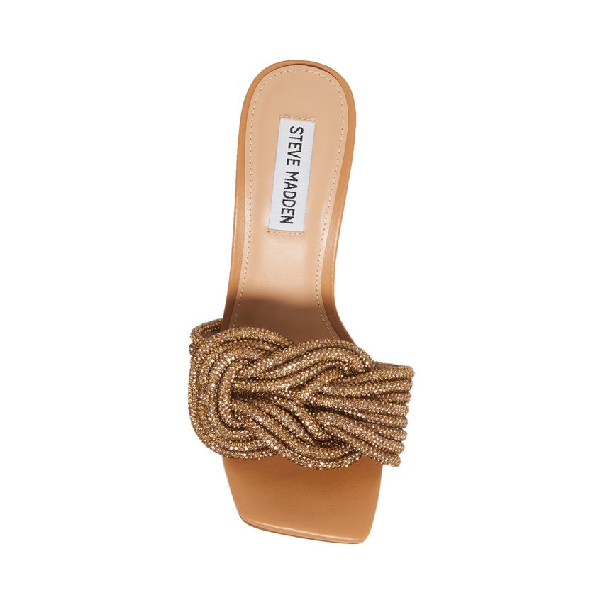 σανδαλια με τακουνι γυναικεια Steve Madden Applaud χρυσο χρωμα | GR-6789XQF