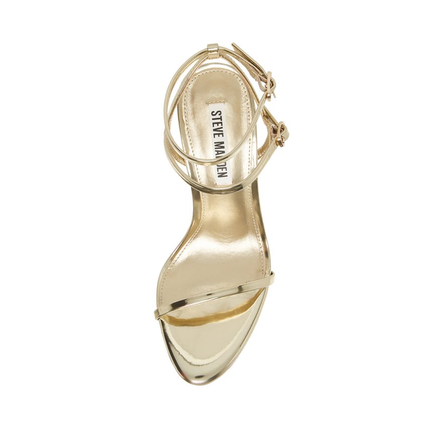 σανδαλια με τακουνι γυναικεια Steve Madden Theresa Champagne χρυσο χρωμα | GR-6813EQK