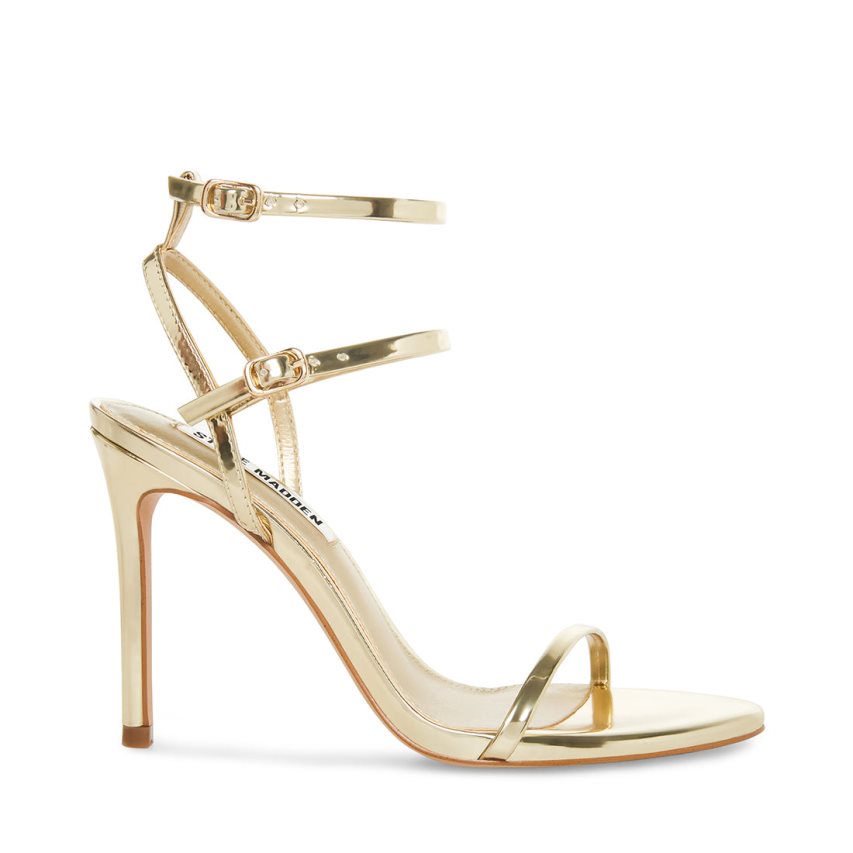 σανδαλια με τακουνι γυναικεια Steve Madden Theresa Champagne χρυσο χρωμα | GR-6813EQK