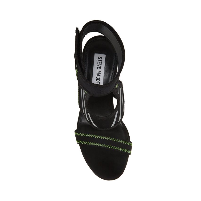 σανδαλια με τακουνι γυναικεια Steve Madden Carmella μαυρα | GR-7132DAY
