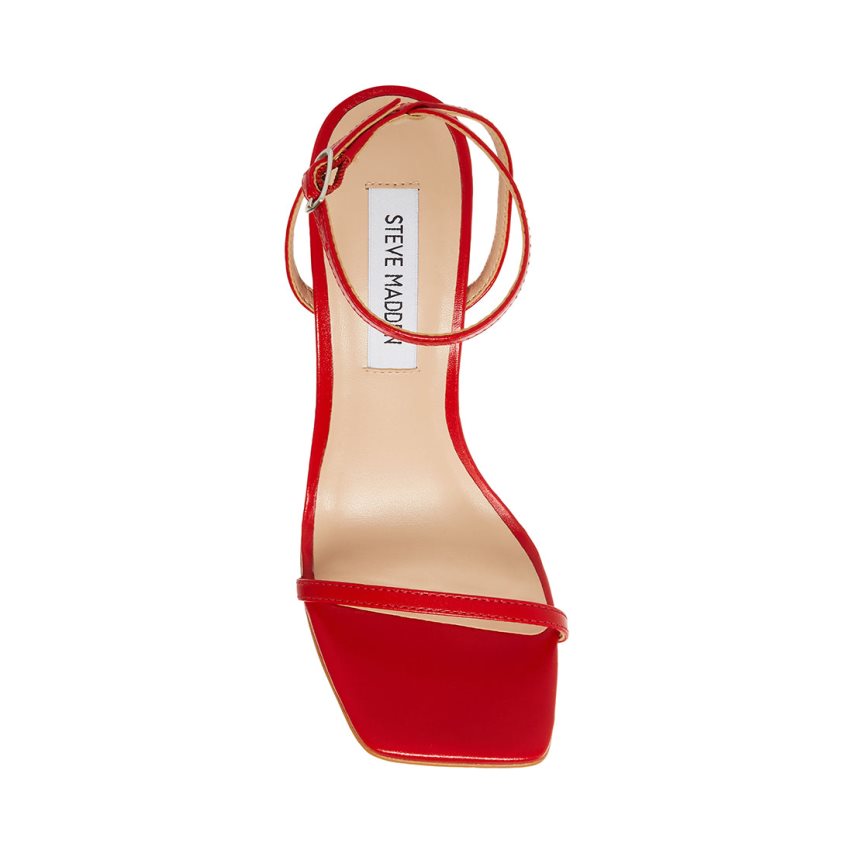 σανδαλια με τακουνι γυναικεια Steve Madden Midnight δερματινα κοκκινα | GR-7138KXO