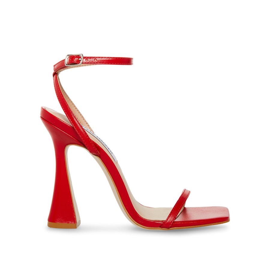 σανδαλια με τακουνι γυναικεια Steve Madden Midnight δερματινα κοκκινα | GR-7138KXO