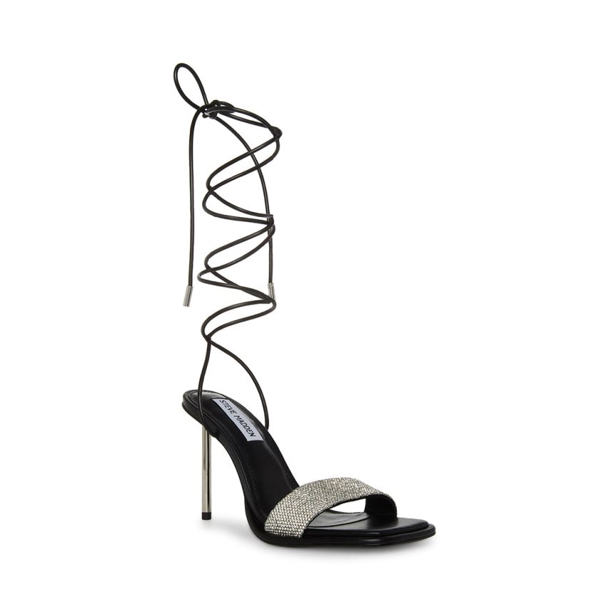 σανδαλια με τακουνι γυναικεια Steve Madden Karly μαυρα | GR-71O2NXL