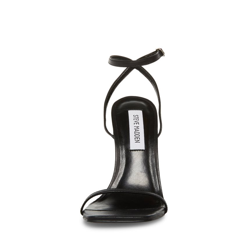 σανδαλια με τακουνι γυναικεια Steve Madden Midnight δερματινα μαυρα | GR-7245ZFJ