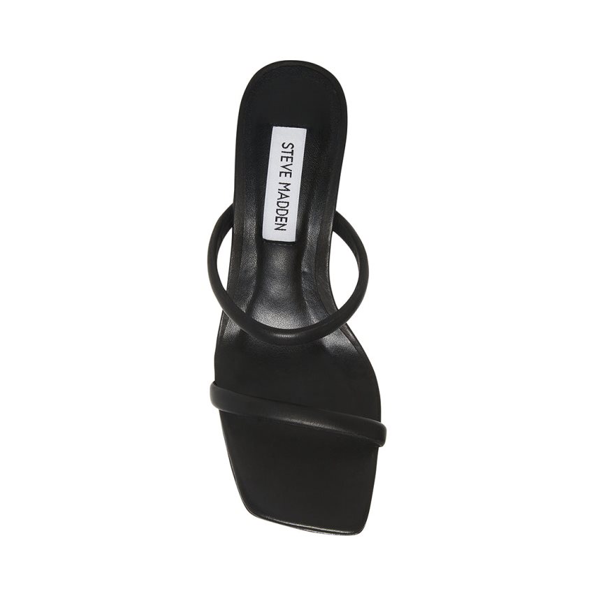 σανδαλια με τακουνι γυναικεια Steve Madden Joy δερματινα μαυρα | GR-7345OEB