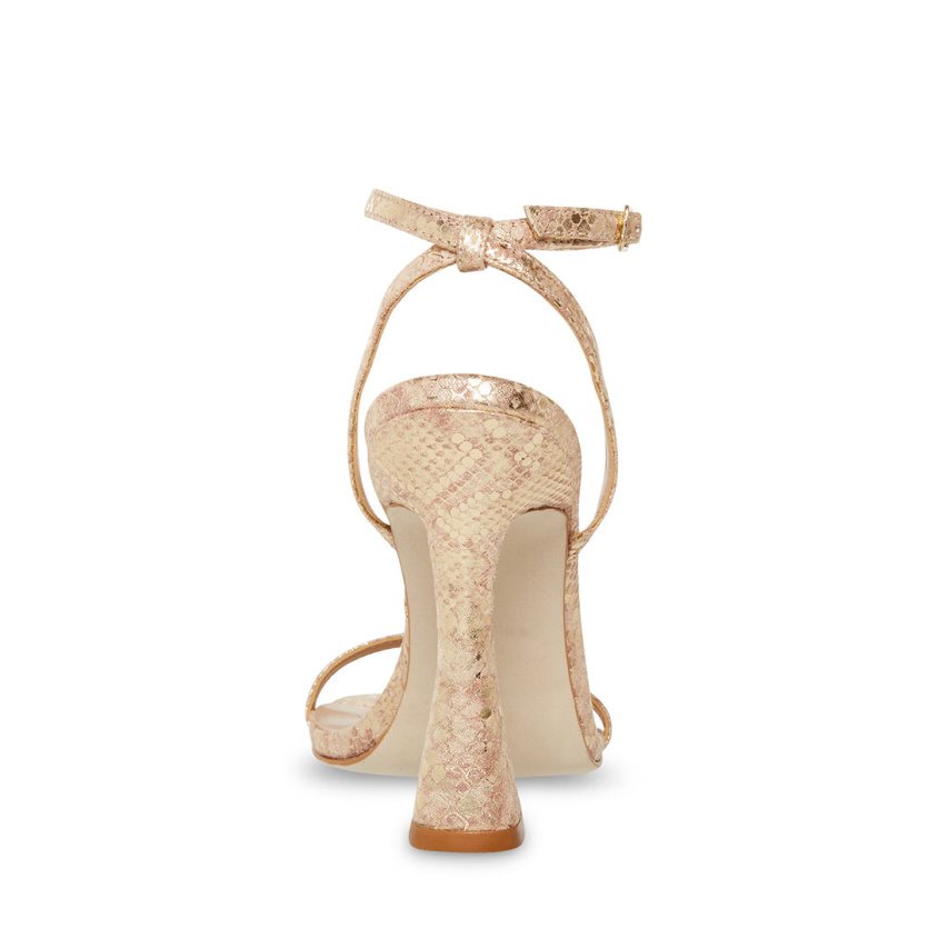 σανδαλια με τακουνι γυναικεια Steve Madden Midnight Snake χρυσο χρωμα | GR-7369PFR