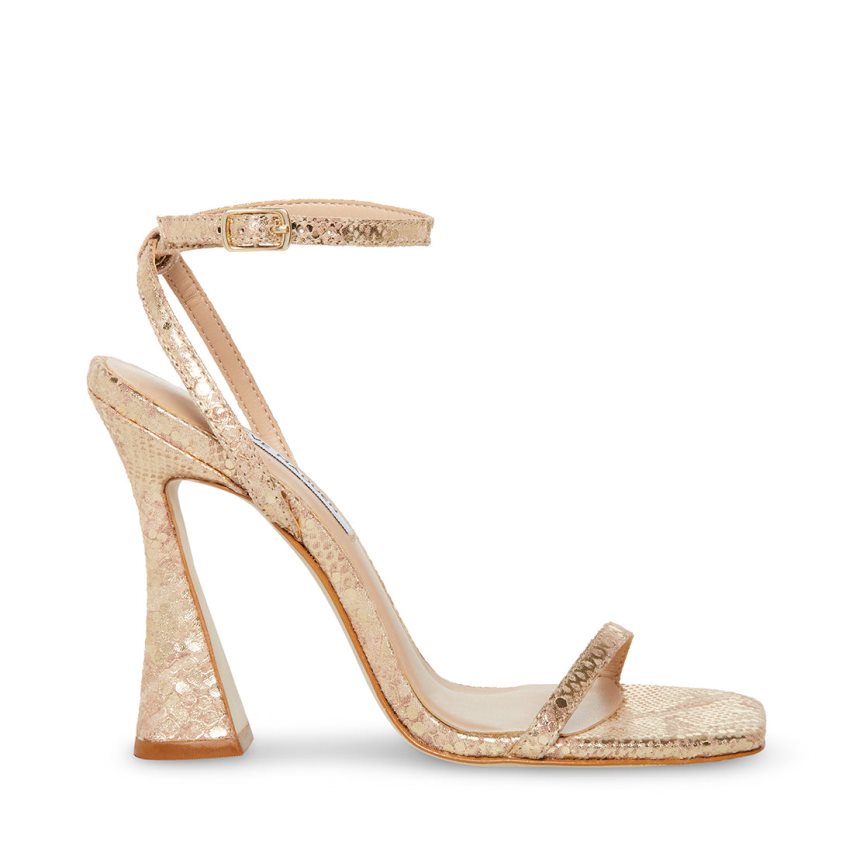 σανδαλια με τακουνι γυναικεια Steve Madden Midnight Snake χρυσο χρωμα | GR-7369PFR