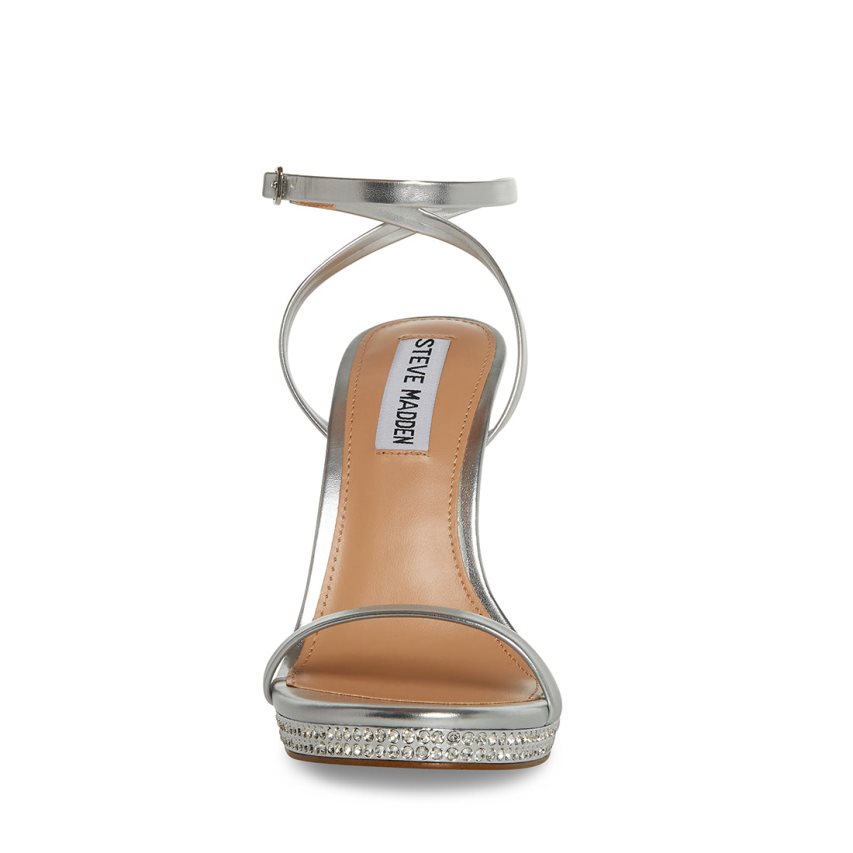 σανδαλια με τακουνι γυναικεια Steve Madden Ari ασημι | GR-758OHQA