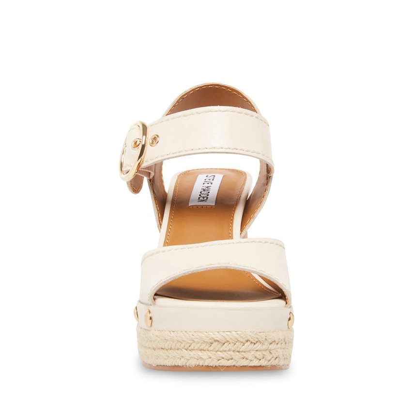 σανδαλια με τακουνι γυναικεια Steve Madden Kamille δερματινα ασπρα | GR-781OCNB