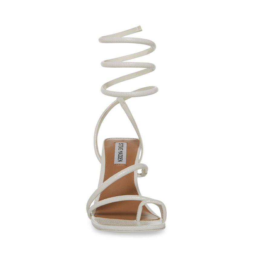 σανδαλια με τακουνι γυναικεια Steve Madden Shantelle ασπρα | GR-7892KLJ