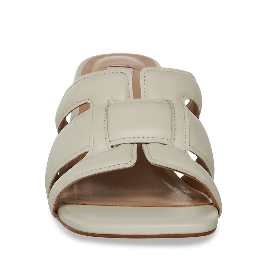 σανδαλια με τακουνι γυναικεια Steve Madden Clover δερματινα ανοιχτο γκρι | GR-78O9DJO