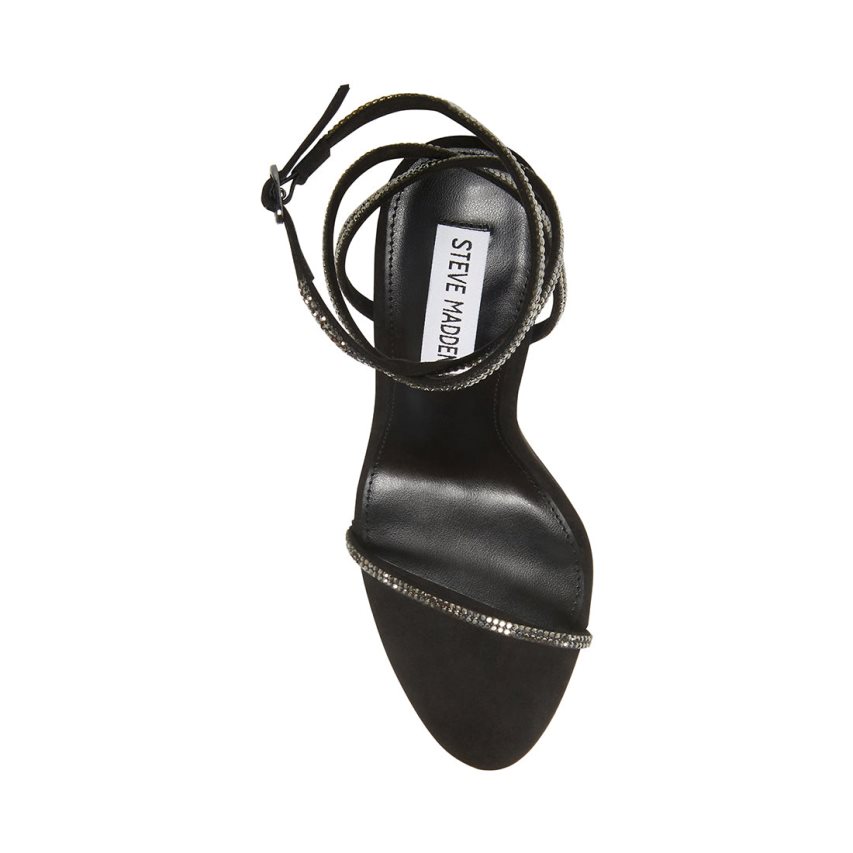 σανδαλια με τακουνι γυναικεια Steve Madden Aubrey μαυρα | GR-81O4ODS