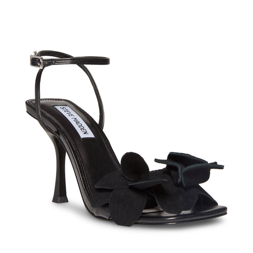 σανδαλια με τακουνι γυναικεια Steve Madden Amani μαυρα | GR-823ODKI