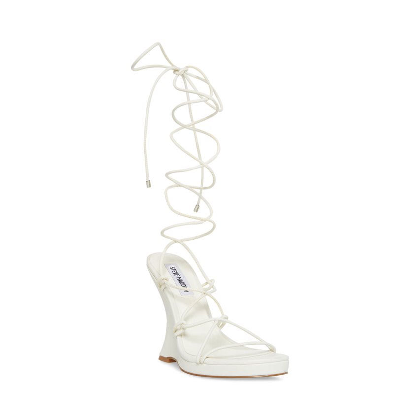 σανδαλια με τακουνι γυναικεια Steve Madden Rezy ασπρα | GR-8419WLN