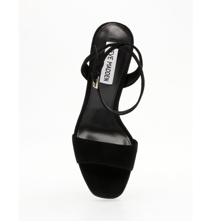 σανδαλια με τακουνι γυναικεια Steve Madden Lessa σουετ μαυρα | GR-8563JXY
