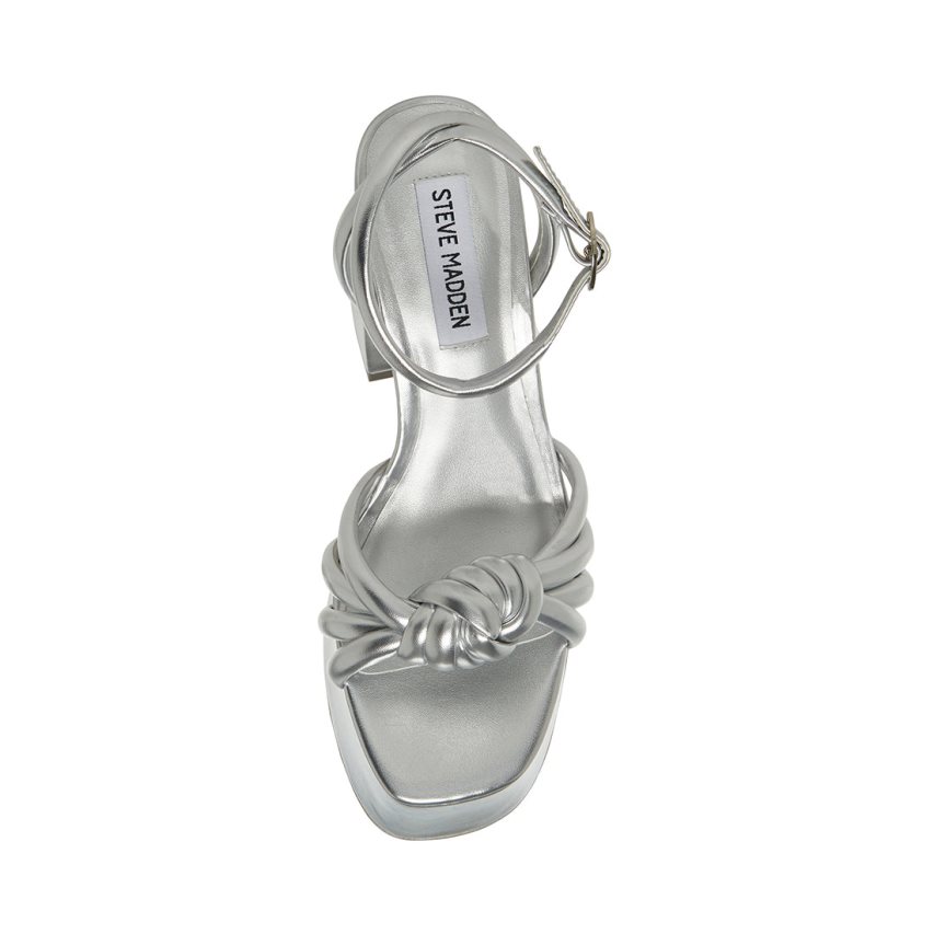 σανδαλια με τακουνι γυναικεια Steve Madden Bonnie ασημι | GR-8594CMQ