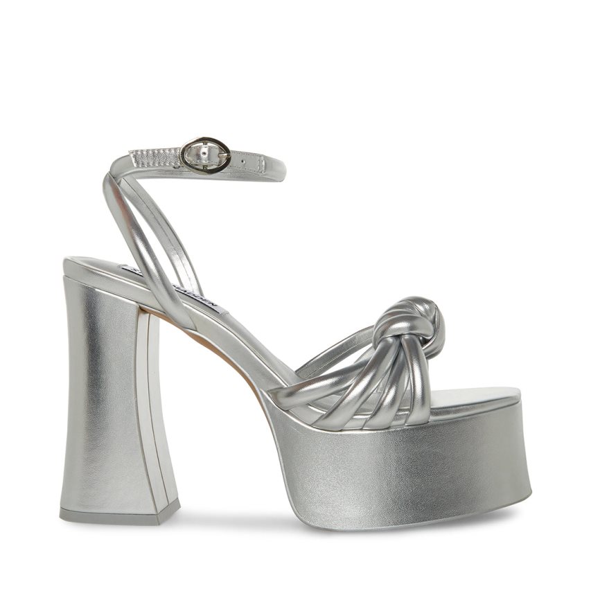 σανδαλια με τακουνι γυναικεια Steve Madden Bonnie ασημι | GR-8594CMQ