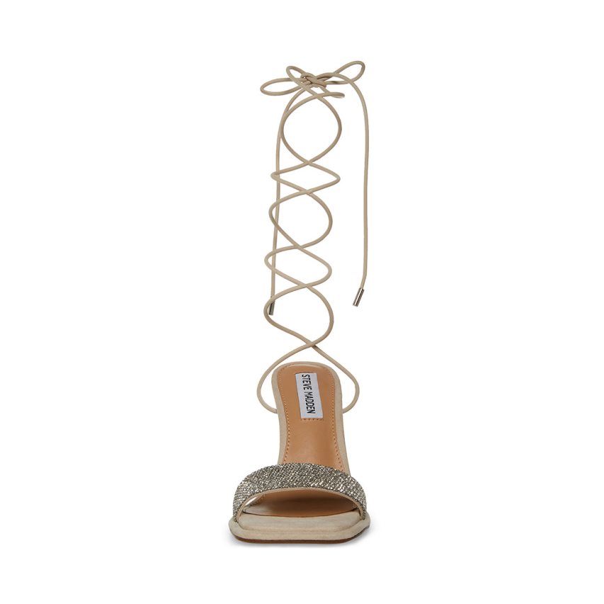 σανδαλια με τακουνι γυναικεια Steve Madden Karly Μπεζ | GR-87O2HAR