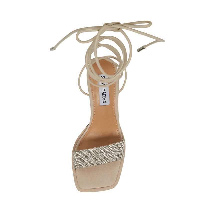 σανδαλια με τακουνι γυναικεια Steve Madden Karly Μπεζ | GR-87O2HAR