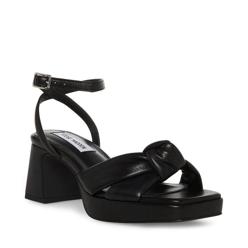 σανδαλια με τακουνι γυναικεια Steve Madden Bettina μαυρα | GR-892OQXT