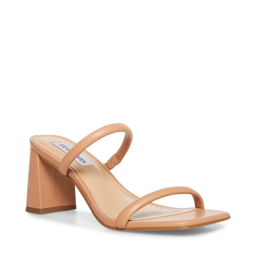 σανδαλια με τακουνι γυναικεια Steve Madden Lilah ανοιχτο καφε | GR-8O39TWR