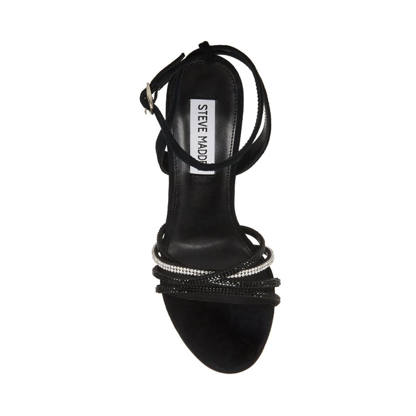 σανδαλια με τακουνι γυναικεια Steve Madden Lara μαυρα | GR-8O46MAZ